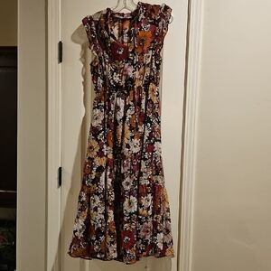 Steve Madden Brown and Red Sleeveless Sundress